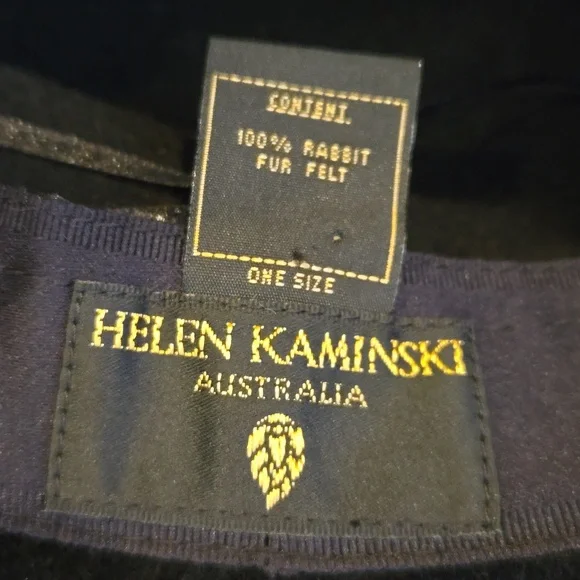 Helen Kaminski Australia Classic & Unique 100% Rabbit Fur Black Felt Hat - Picture 7 of 9